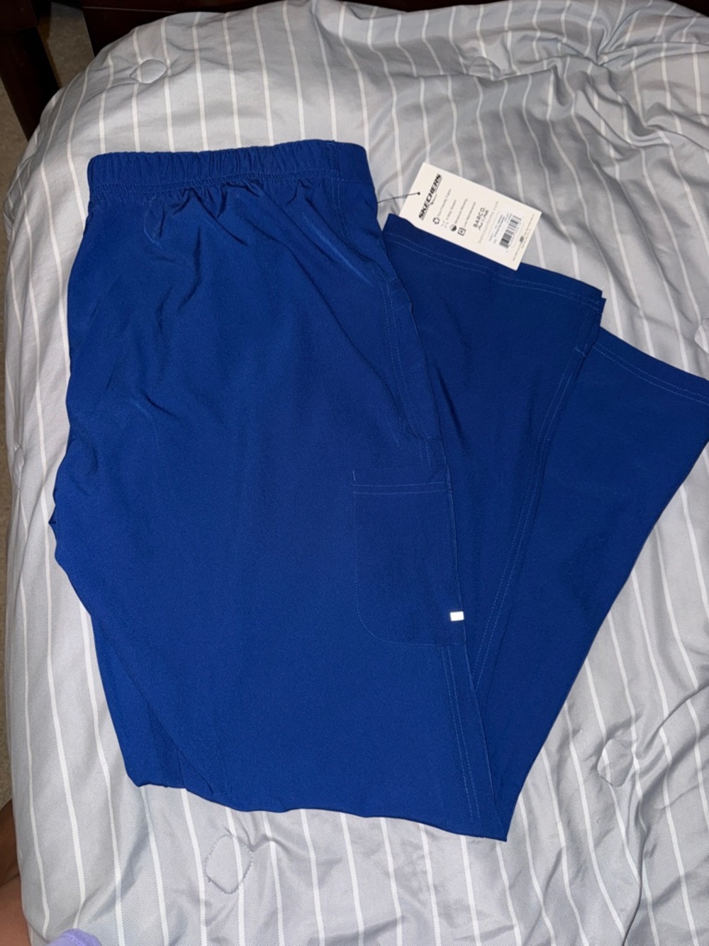 Women's Elastic-Waist Blue Scrub Pants NWT